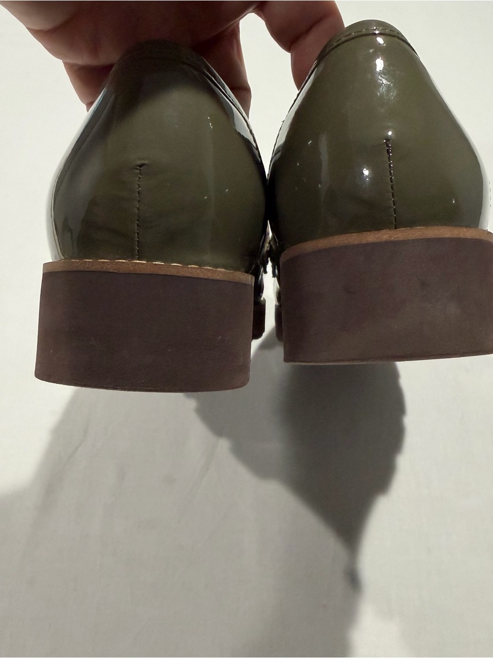 Vionic Cheryl Loafers Olive Green Patent Leather Womens Size 10 Slip On Lug Sole - Picture 6 of 10